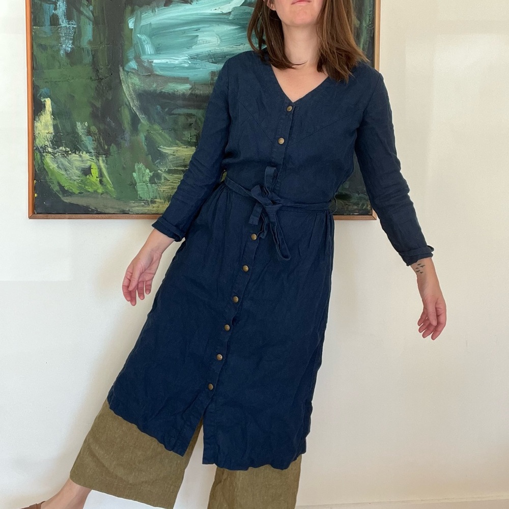 Not Perfect Linen midi dress